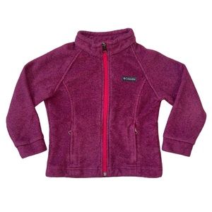 Columbia purple with pink zipper toddler girls fleece zip up jacket coat size 3T